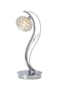Leimo Polished Chrome Crystal Table Lamps Diyas Armed Table Lamps